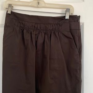 Brown cotton skirt with pockets